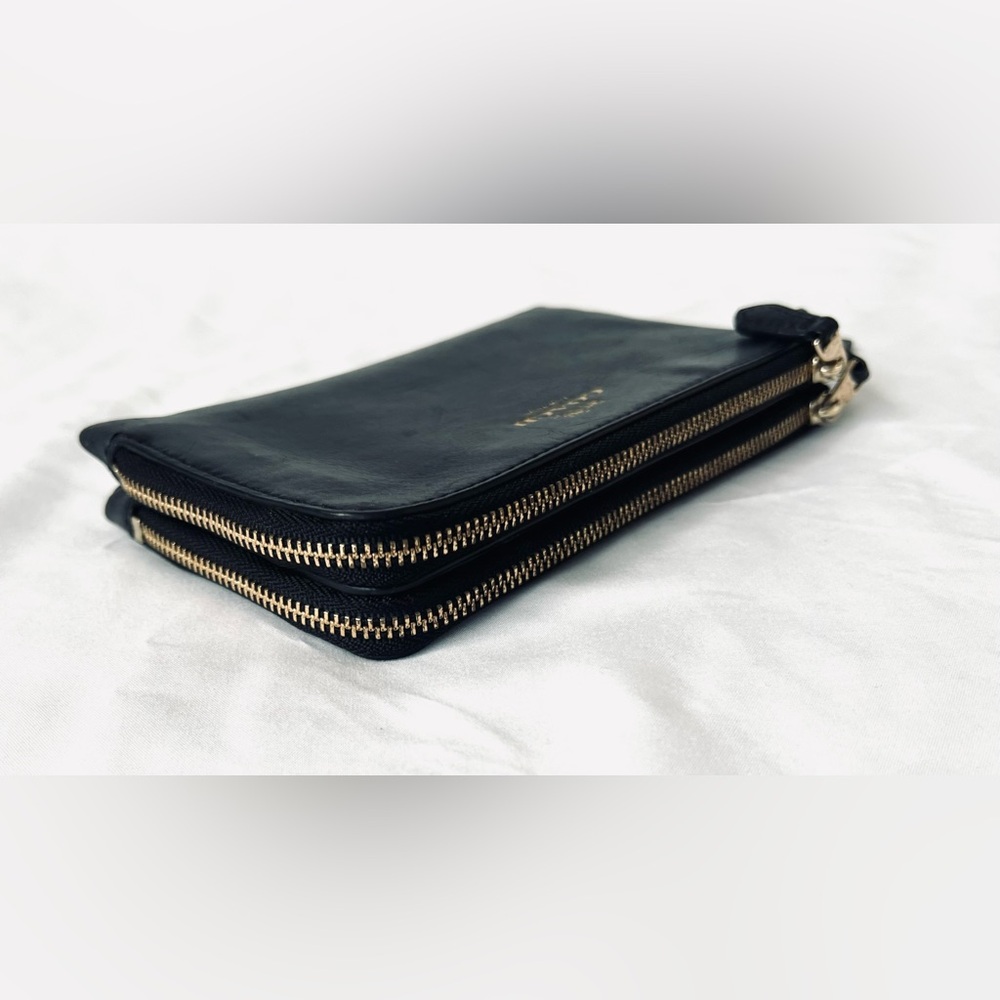 Coach Black Leather Zip Pouch - Picture 3 of 12